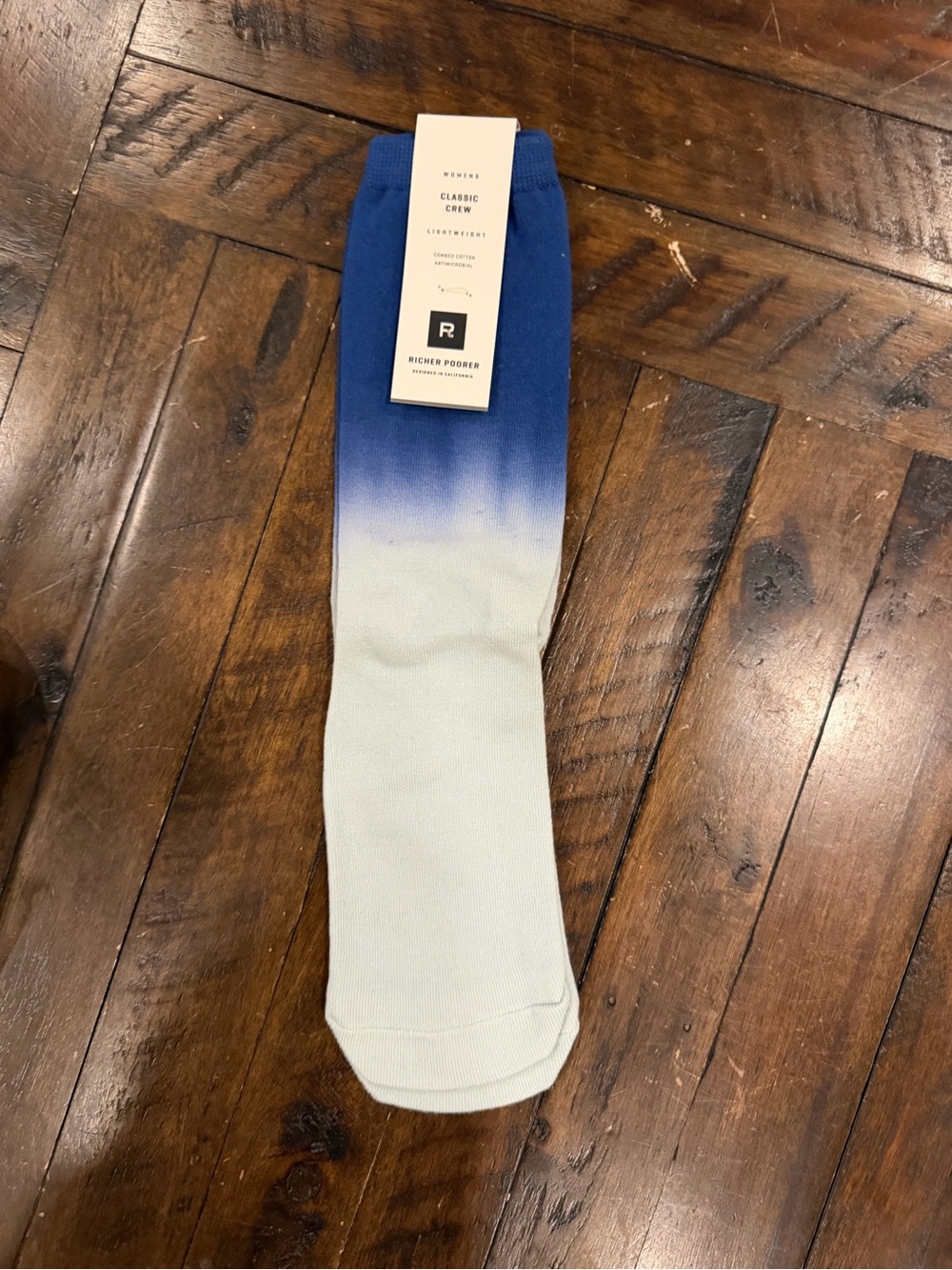 Richer Poorer Men's Ombre Crew Socks - Blue & White